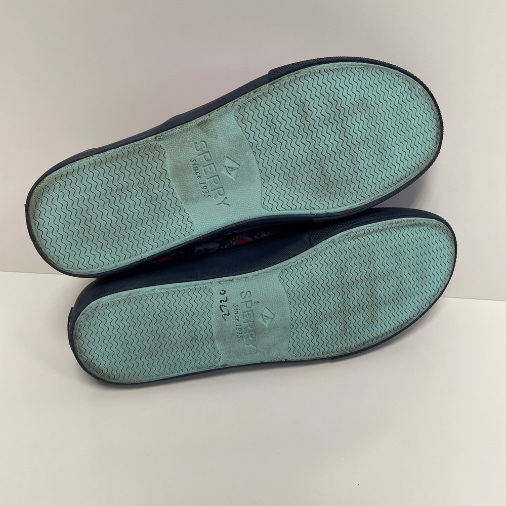 Sperry Striper II CVO Tokyo Men's 7.5 Navy Floral Cherry Blossom Shoes Sneakers‎ - Picture 6 of 8